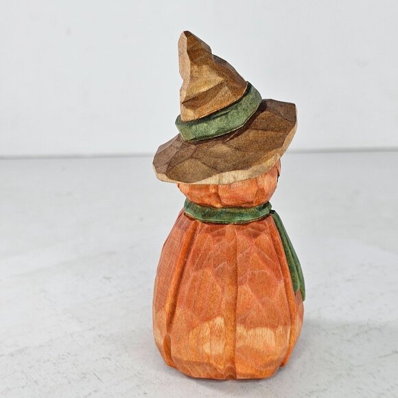 Mike Shipley Hand Carved Wood Pumpkin Scarecrow Folk Art Figure Halloween Fall - Picture 2 of 8